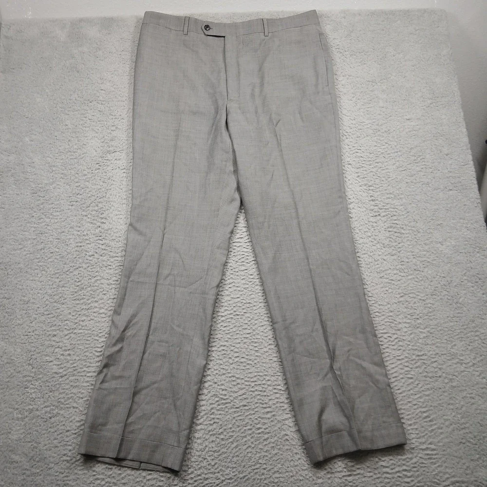 Tommy Hilfiger Pants Mens L38 Gray 100% Wool Dress Formal‎ Tailored Classic